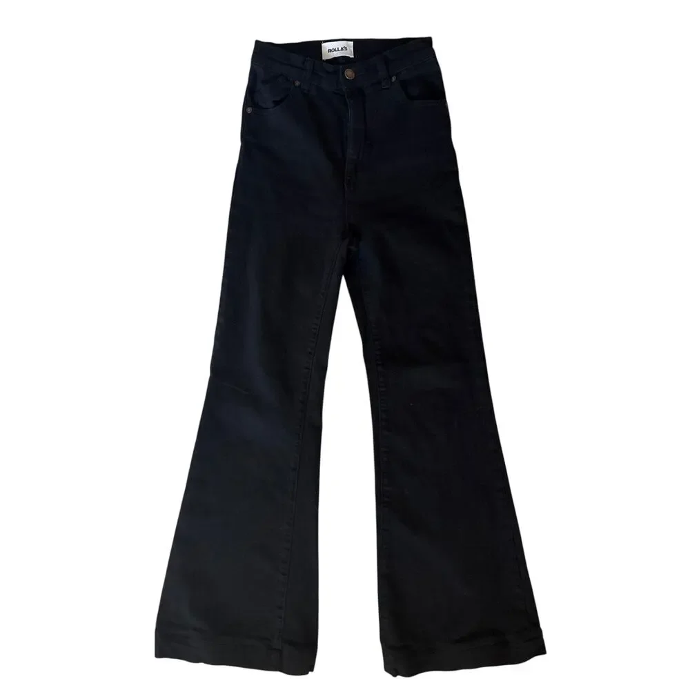 Rolla's East Coast High Rise Flare in Black Denim Size 25